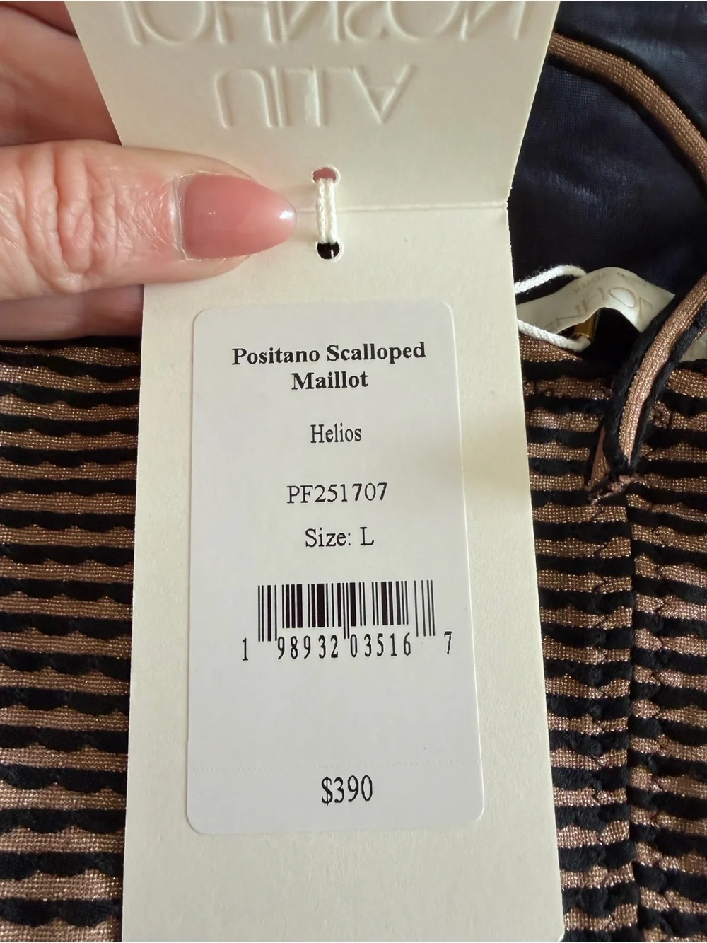 Ulla Johnson NWT Positano Scalloped  Swimsuit Size Large